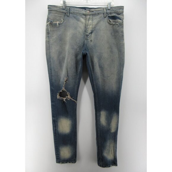 Ks ubi Jeans 40 Van Winkle Rehab Skinny Distressed Ripped Denim 40X33 - Picture 1 of 13